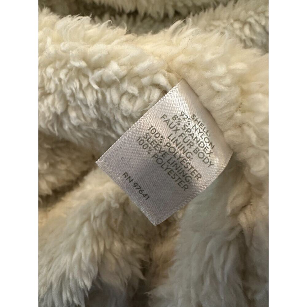 J. Jill Fit Sherpa Lined Full Zip Hooded Coat Beige Zip Pockets XL Cozy Warm EUC - Picture 14 of 16